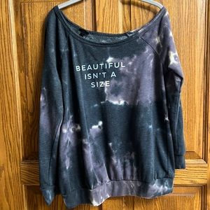 Torrid 00 sweatshirt Beautiful isn’t a size, off shoulder